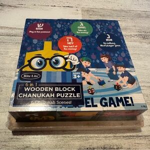 Rite Lite 6-in-1 Wooden Block Chanukah Puzzle NEW